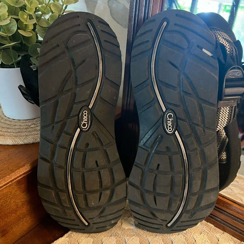 CHACO Classic Z/1 Nylon Strap Outdoor Hiking‎ Sandals Black Grey White Men's 13